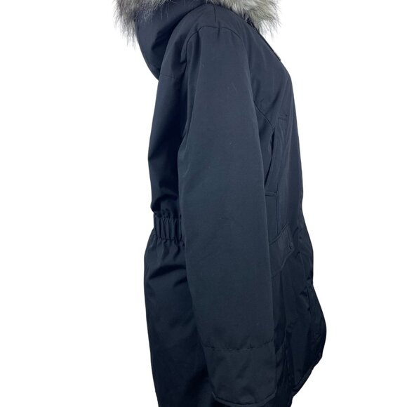 Andrew Marc Women's Black Coat With Faux Fur Hoodie Size XL - New - Picture 3 of 12